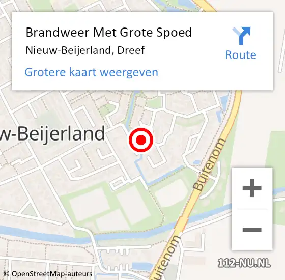 Locatie op kaart van de 112 melding: Brandweer Met Grote Spoed Naar Nieuw-Beijerland, Dreef op 28 april 2019 07:26