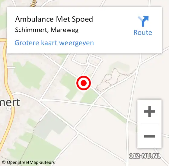 Locatie op kaart van de 112 melding: Ambulance Met Spoed Naar Schimmert, Mareweg op 30 maart 2014 23:11