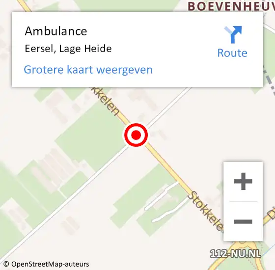 Locatie op kaart van de 112 melding: Ambulance Eersel, Lage Heide op 29 april 2019 13:17