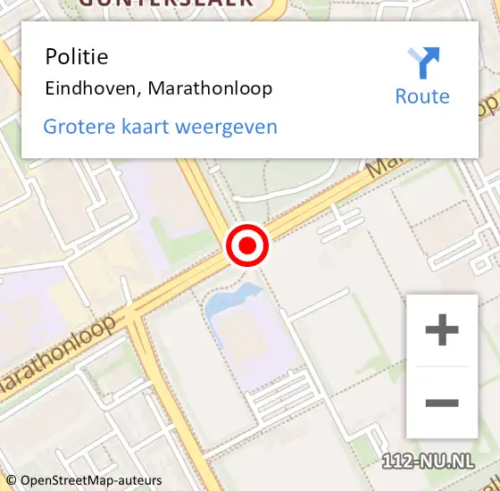 Locatie op kaart van de 112 melding: Politie Eindhoven, Marathonloop op 29 april 2019 17:09