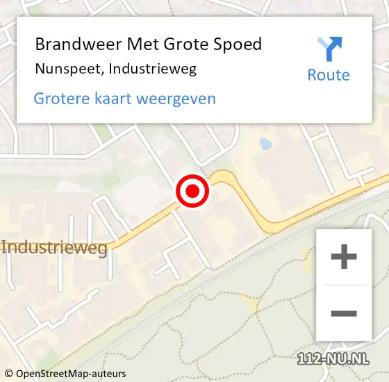 Locatie op kaart van de 112 melding: Brandweer Met Grote Spoed Naar Nunspeet, Industrieweg op 30 april 2019 07:25