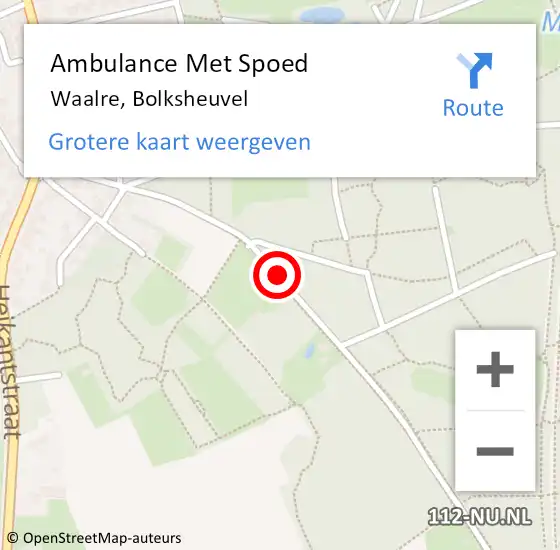 Locatie op kaart van de 112 melding: Ambulance Met Spoed Naar Waalre, Bolksheuvel op 30 april 2019 11:20