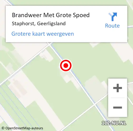 Locatie op kaart van de 112 melding: Brandweer Met Grote Spoed Naar Staphorst, Geerligsland op 30 april 2019 13:48