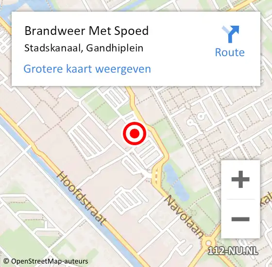 Locatie op kaart van de 112 melding: Brandweer Met Spoed Naar Stadskanaal, Gandhiplein op 30 april 2019 19:31