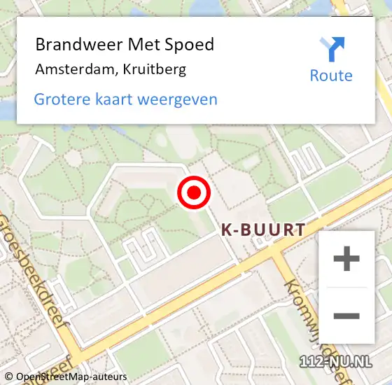 Locatie op kaart van de 112 melding: Brandweer Met Spoed Naar Amsterdam, Kruitberg op 30 april 2019 20:31