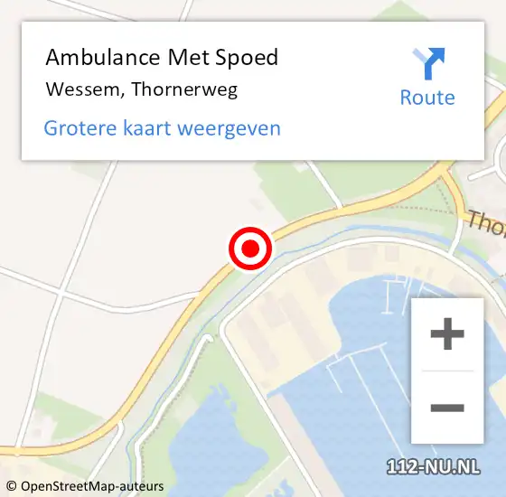 Locatie op kaart van de 112 melding: Ambulance Met Spoed Naar Wessem, Thornerweg op 1 mei 2019 11:44