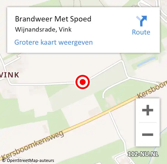 Locatie op kaart van de 112 melding: Brandweer Met Spoed Naar Wijnandsrade, Vink op 1 mei 2019 20:50