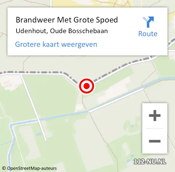Locatie op kaart van de 112 melding: Brandweer Met Grote Spoed Naar Udenhout, Oude Bosschebaan op 2 mei 2019 11:30