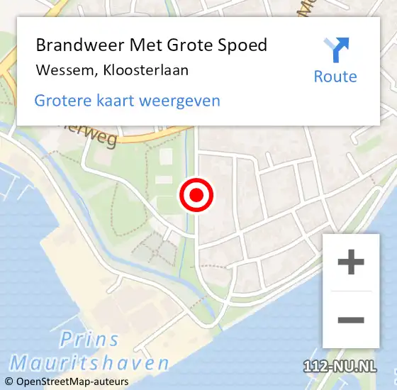 Locatie op kaart van de 112 melding: Brandweer Met Grote Spoed Naar Wessem, Kloosterlaan op 2 mei 2019 13:20