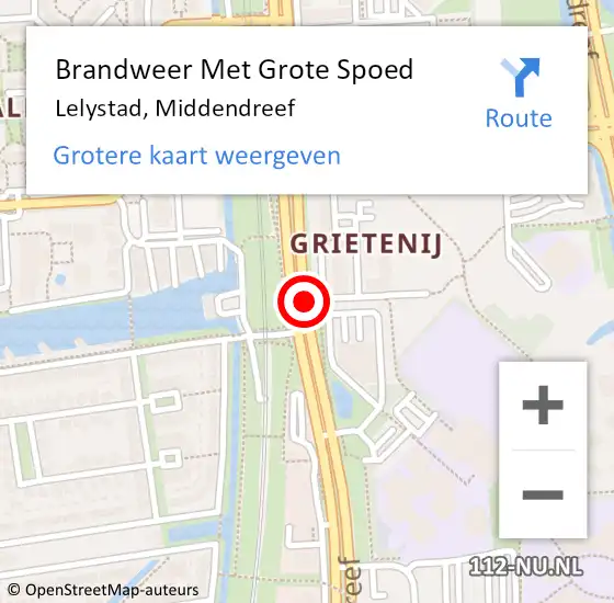 Locatie op kaart van de 112 melding: Brandweer Met Grote Spoed Naar Lelystad, Middendreef op 2 mei 2019 17:04