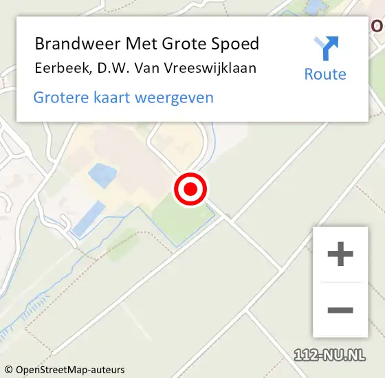 Locatie op kaart van de 112 melding: Brandweer Met Grote Spoed Naar Eerbeek, D.W. Van Vreeswijklaan op 3 mei 2019 05:10