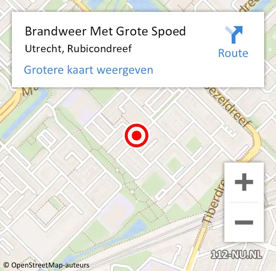 Locatie op kaart van de 112 melding: Brandweer Met Grote Spoed Naar Utrecht, Rubicondreef op 3 mei 2019 15:52