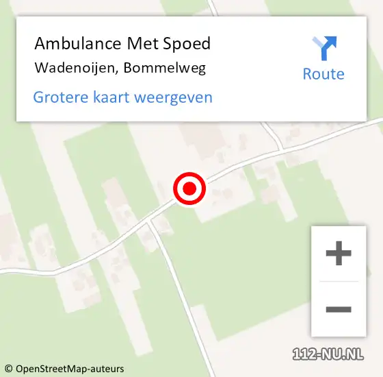 Locatie op kaart van de 112 melding: Ambulance Met Spoed Naar Wadenoijen, Bommelweg op 3 mei 2019 17:17