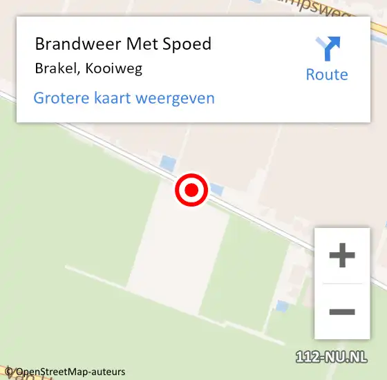 Locatie op kaart van de 112 melding: Brandweer Met Spoed Naar Brakel, Kooiweg op 3 mei 2019 23:10