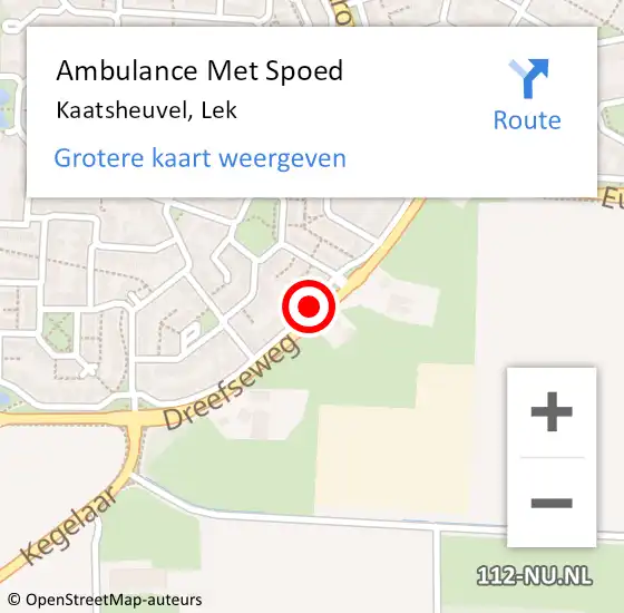 Locatie op kaart van de 112 melding: Ambulance Met Spoed Naar Kaatsheuvel, Lek op 4 mei 2019 00:36