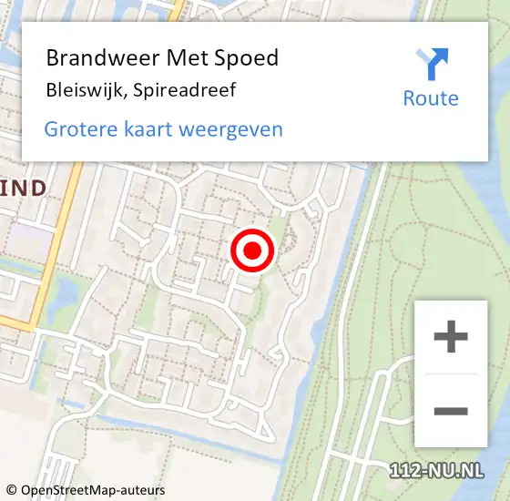 Locatie op kaart van de 112 melding: Brandweer Met Spoed Naar Bleiswijk, Spireadreef op 4 mei 2019 02:40