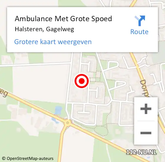 Locatie op kaart van de 112 melding: Ambulance Met Grote Spoed Naar Halsteren, Gagelweg op 4 mei 2019 06:20