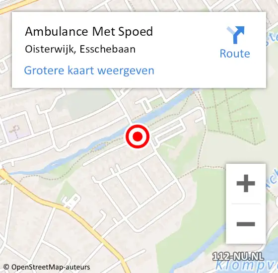 Locatie op kaart van de 112 melding: Ambulance Met Spoed Naar Oisterwijk, Esschebaan op 4 mei 2019 12:04