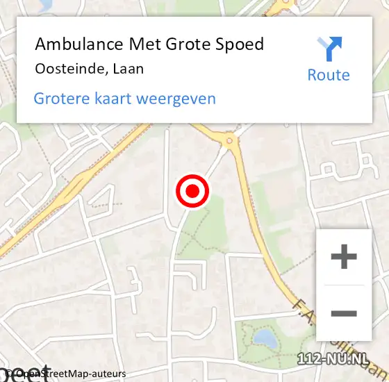 Locatie op kaart van de 112 melding: Ambulance Met Grote Spoed Naar Oosteinde, Laan op 4 mei 2019 14:22