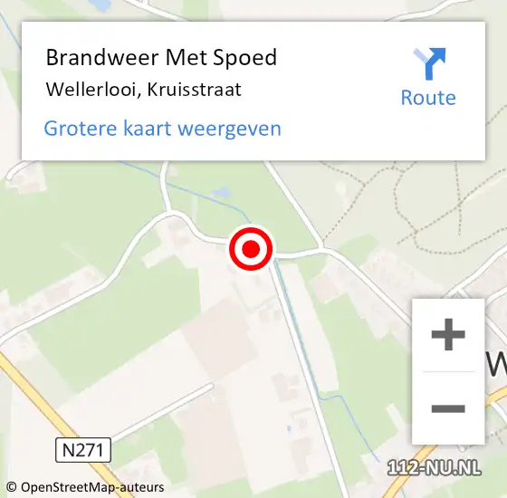 Locatie op kaart van de 112 melding: Brandweer Met Spoed Naar Wellerlooi, Kruisstraat op 5 mei 2019 11:38
