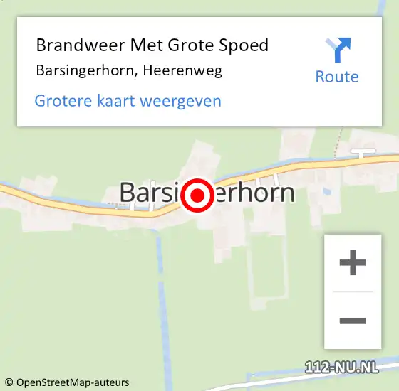 Locatie op kaart van de 112 melding: Brandweer Met Grote Spoed Naar Barsingerhorn, Heerenweg op 6 mei 2019 00:15