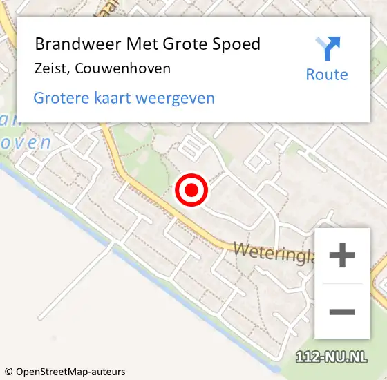 Locatie op kaart van de 112 melding: Brandweer Met Grote Spoed Naar Zeist, Couwenhoven op 6 mei 2019 08:39