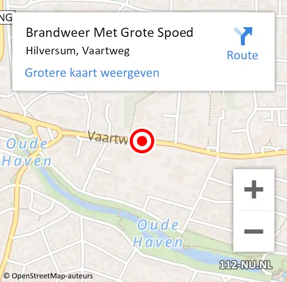 Locatie op kaart van de 112 melding: Brandweer Met Grote Spoed Naar Hilversum, Vaartweg op 6 mei 2019 10:04