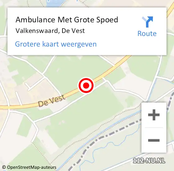 Locatie op kaart van de 112 melding: Ambulance Met Grote Spoed Naar Valkenswaard, De Vest op 6 mei 2019 10:43
