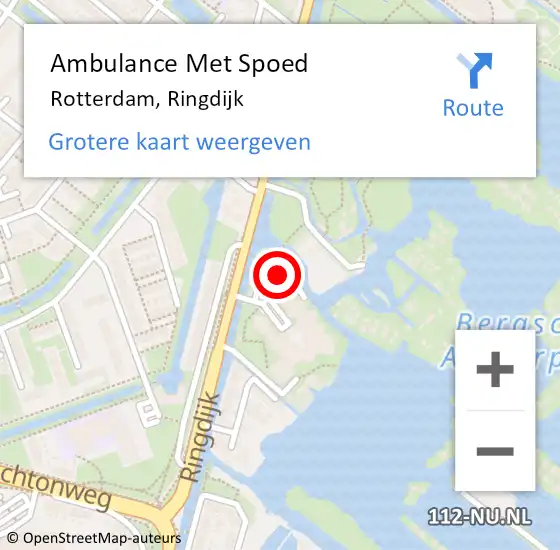 Locatie op kaart van de 112 melding: Ambulance Met Spoed Naar Rotterdam, Ringdijk op 6 mei 2019 16:07