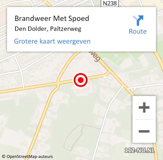 Locatie op kaart van de 112 melding: Brandweer Met Spoed Naar Den Dolder, Paltzerweg op 6 mei 2019 20:09
