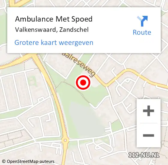 Locatie op kaart van de 112 melding: Ambulance Met Spoed Naar Valkenswaard, Zandschel op 6 mei 2019 22:19