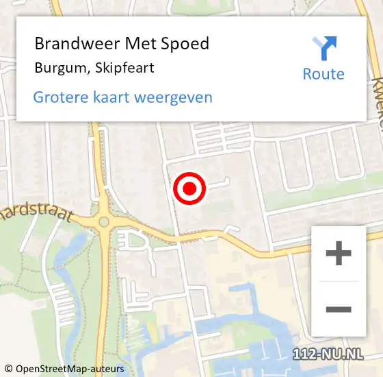Locatie op kaart van de 112 melding: Brandweer Met Spoed Naar Burgum, Skipfeart op 7 mei 2019 07:31