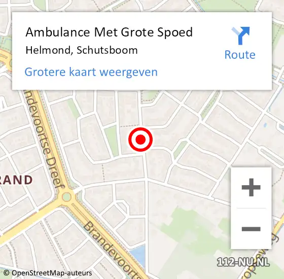 Locatie op kaart van de 112 melding: Ambulance Met Grote Spoed Naar Helmond, Schutsboom op 7 mei 2019 12:46