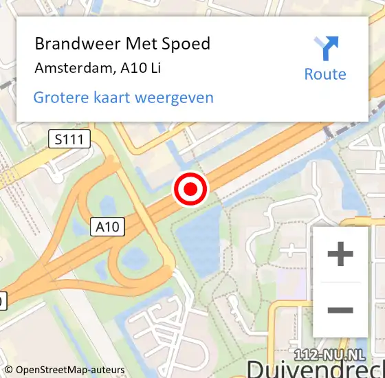 Locatie op kaart van de 112 melding: Brandweer Met Spoed Naar Amsterdam, A10 Li op 7 mei 2019 14:25