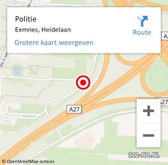 Locatie op kaart van de 112 melding: Politie Eemnes, Heidelaan op 8 mei 2019 08:08