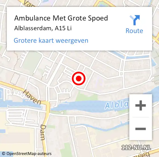 Locatie op kaart van de 112 melding: Ambulance Met Grote Spoed Naar Hendrik-Ido-Ambacht, A16 Li op 8 mei 2019 10:34