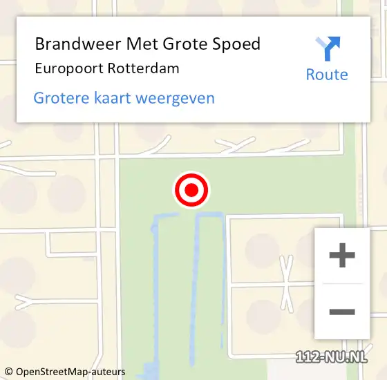 Locatie op kaart van de 112 melding: Brandweer Met Grote Spoed Naar Europoort Rotterdam op 9 mei 2019 07:54