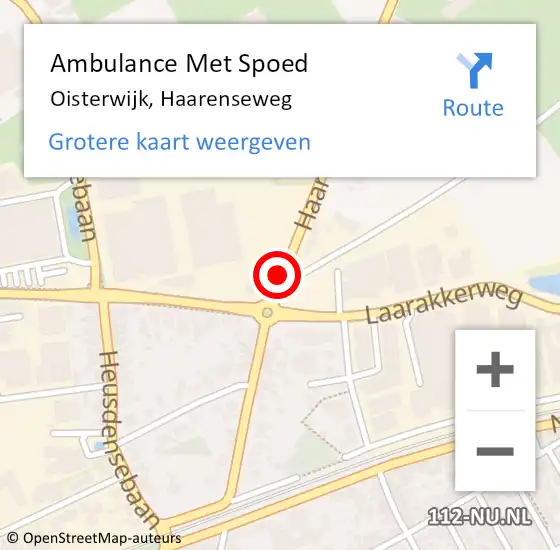 Locatie op kaart van de 112 melding: Ambulance Met Spoed Naar Oisterwijk, Haarenseweg op 9 mei 2019 10:33