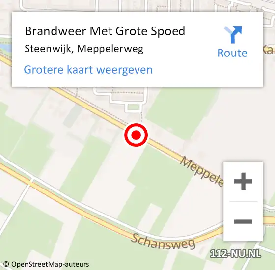 Locatie op kaart van de 112 melding: Brandweer Met Grote Spoed Naar Steenwijk, Meppelerweg op 9 mei 2019 14:47