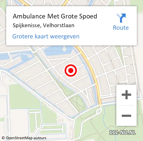 Locatie op kaart van de 112 melding: Ambulance Met Grote Spoed Naar Spijkenisse, Velhorstlaan op 10 mei 2019 06:00