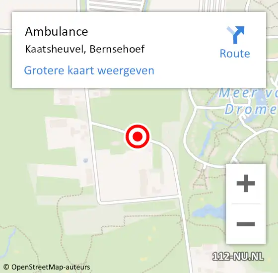 Locatie op kaart van de 112 melding: Ambulance Kaatsheuvel, Bernsehoef op 10 mei 2019 10:38