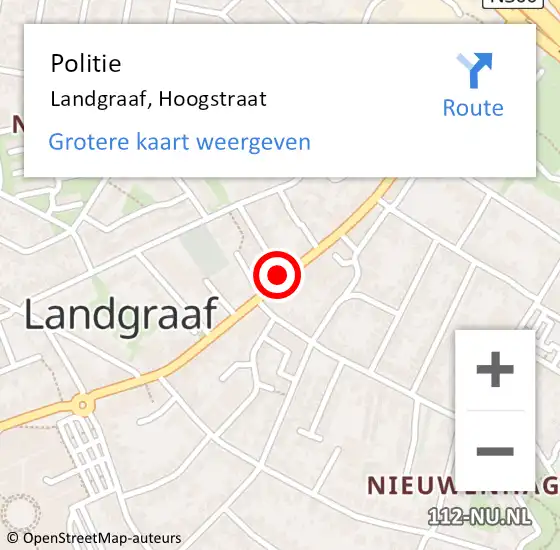 Locatie op kaart van de 112 melding: Politie Landgraaf, Hoogstraat op 10 mei 2019 13:50