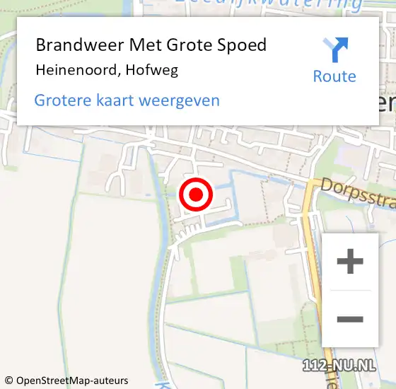 Locatie op kaart van de 112 melding: Brandweer Met Grote Spoed Naar Heinenoord, Hofweg op 10 mei 2019 19:14