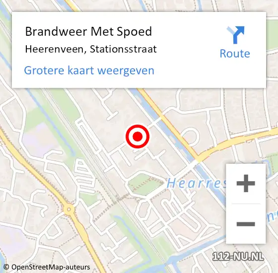 Locatie op kaart van de 112 melding: Brandweer Met Spoed Naar Heerenveen, Stationsstraat op 10 mei 2019 19:37