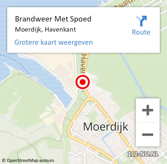 Locatie op kaart van de 112 melding: Brandweer Met Spoed Naar Moerdijk, Havenkant op 11 mei 2019 01:27