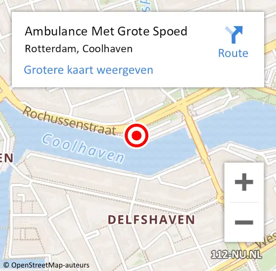 Locatie op kaart van de 112 melding: Ambulance Met Grote Spoed Naar Rotterdam, Coolhaven op 11 mei 2019 10:03