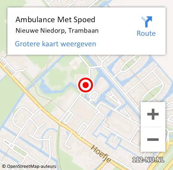 Locatie op kaart van de 112 melding: Ambulance Met Spoed Naar Nieuwe Niedorp, Trambaan op 11 mei 2019 11:08
