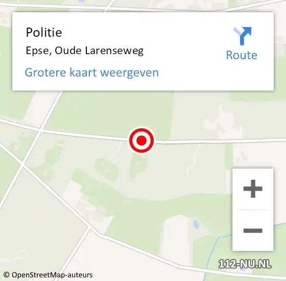 Locatie op kaart van de 112 melding: Politie Epse, Oude Larenseweg op 11 mei 2019 16:40