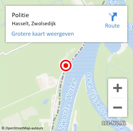 Locatie op kaart van de 112 melding: Politie Hasselt, Zwolsedijk op 11 mei 2019 20:42