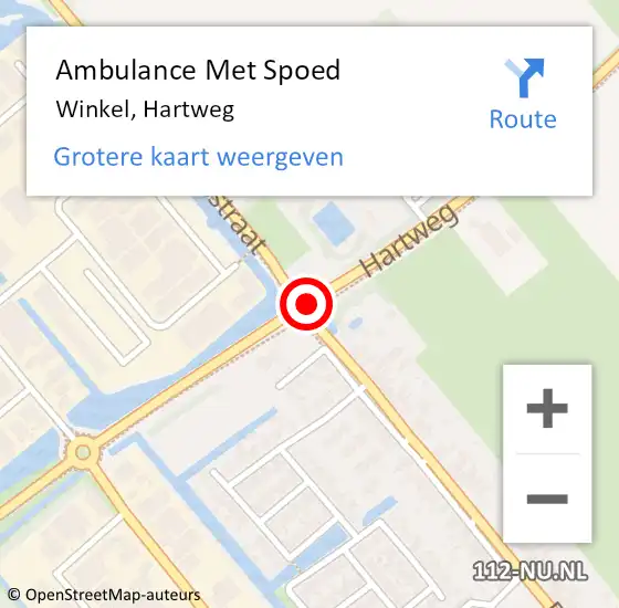 Locatie op kaart van de 112 melding: Ambulance Met Spoed Naar Winkel, Hartweg op 11 mei 2019 21:59